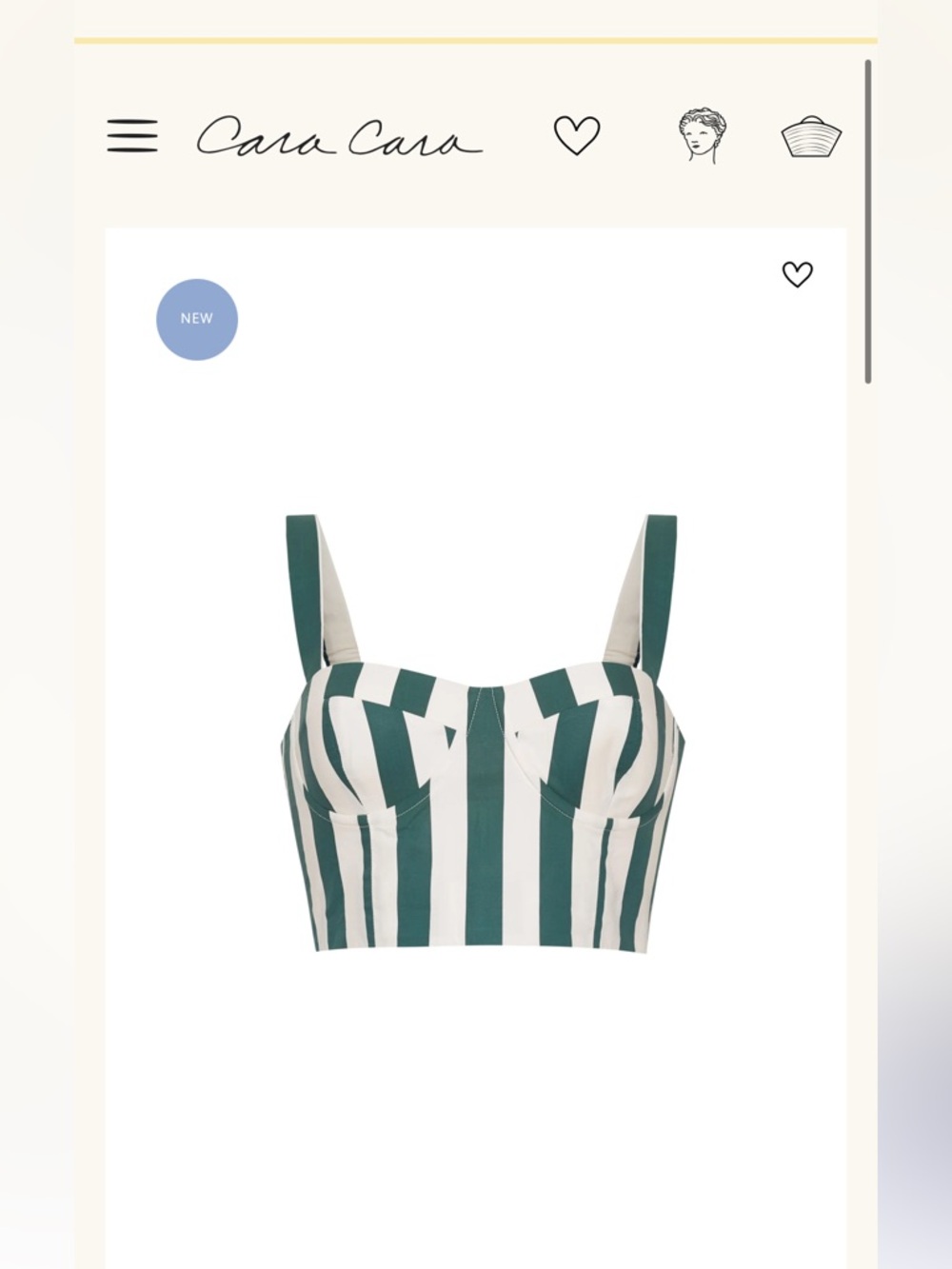 Cara Cara Green & White Striped Two-Piece Set with Woven Belt - Picture 2 of 11